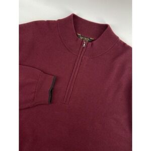 Rhone Sweater‎ Mens 2XL Burgundy Commuter 1/4 Zip Pullover Knit Casual Stretch